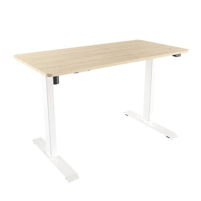 Techni Mobili Adjustable Sit to Stand Desk, Oak by Level Up Desks