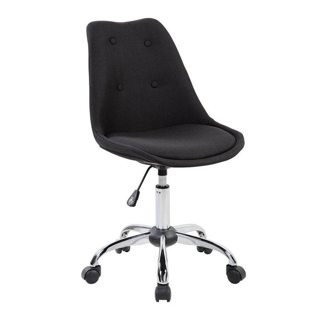 Techni Mobili Armless Task Chair with Buttons, Black by Level Up Desks