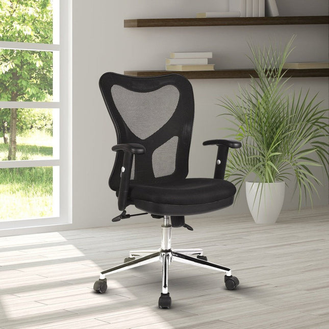Techni Mobili High Back Mesh Office Chair With Chrome Base, Black by Level Up Desks
