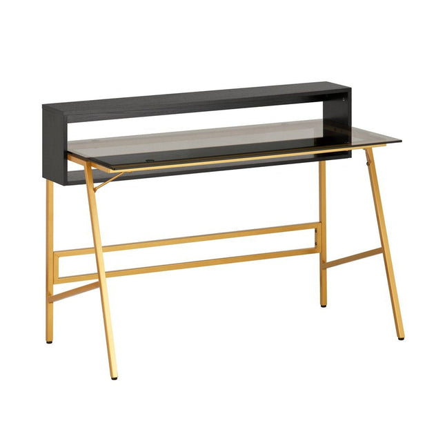 Techni Mobili Home Office Writing Desk with riser, Gold by Level Up Desks