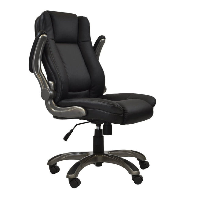 Techni Mobili Medium Back Executive Office Chair with Flip-up Arms, Black by Level Up Desks