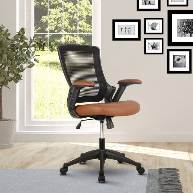 Techni Mobili Mid-Back Mesh Task Office Chair with Height Adjustable Arms by Level Up Desks