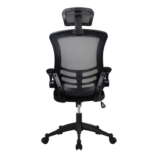 Techni Mobili Modern High-Back Mesh Executive Office Chair with Headrest and Flip-Up Arms, Black by Level Up Desks