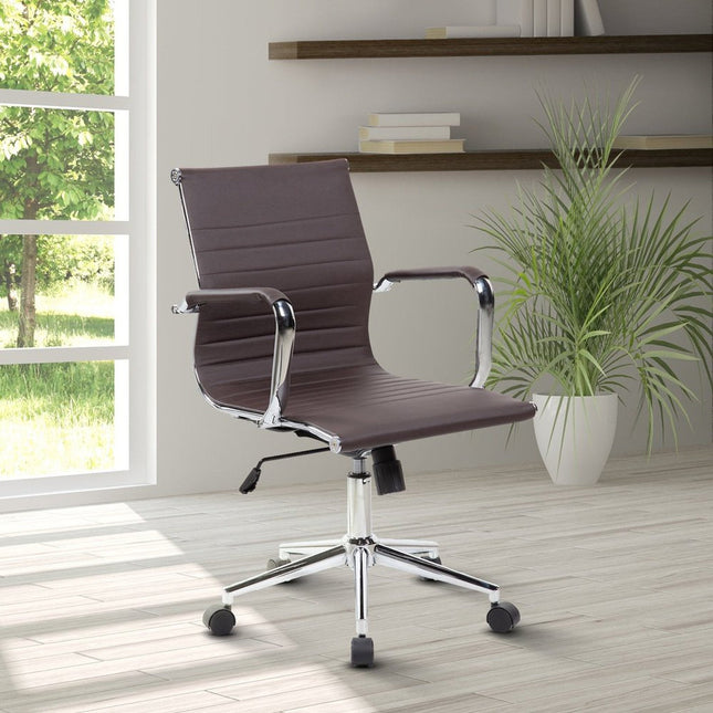 Techni Mobili Modern Visitor Office Chair, Chocolate by Level Up Desks