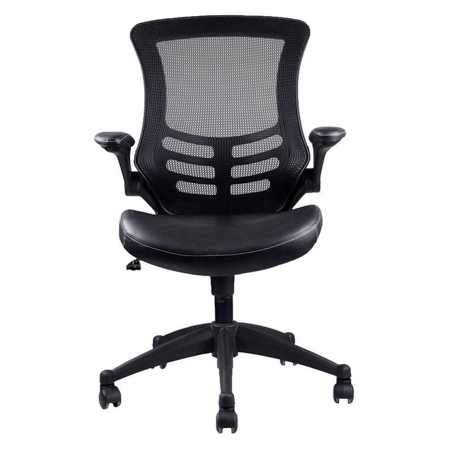 Techni Mobili Stylish Mid-Back Mesh Office Chair with Adjustable Arms, Black by Level Up Desks