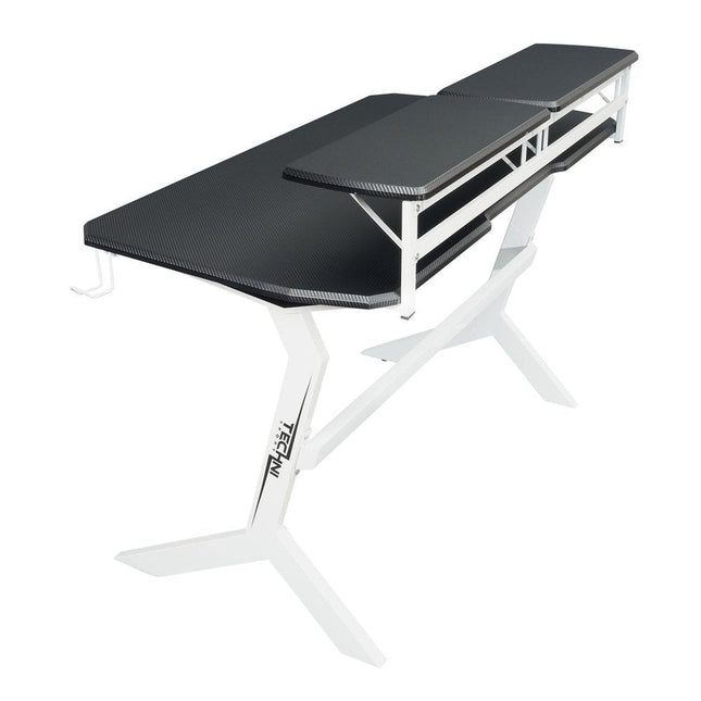 Techni Sport White Stryker Gaming Desk, White by Level Up Desks