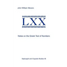 Notes on the Greek Text of Numbers