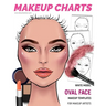 Makeup Charts -Makeup Templates for Makeup Artists: White Model - OVAL face shape