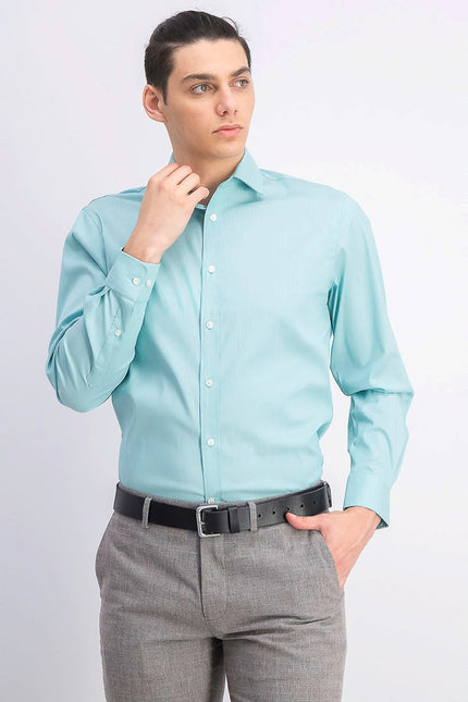 Tommy Hilfiger Men's Athletic-Fit Flex Collar Dress Shirt Green Size 17X34-35 by Steals