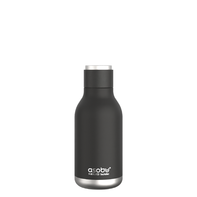 Urban Insulated and Double Walled Stainless Steel Bottle 16 Ounce by Asobu (Black) by ASOBU®