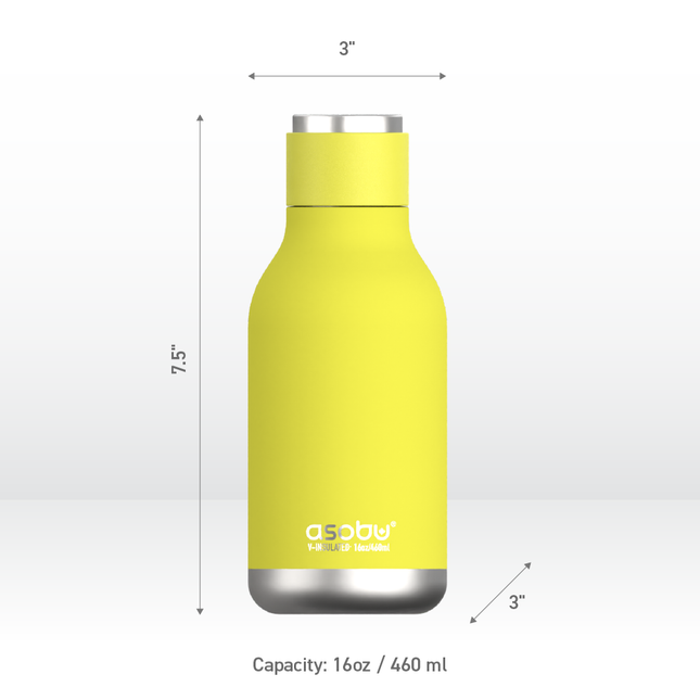 Urban Insulated and Double Walled Stainless Steel Bottle 16 Ounce by Asobu (Lime) by ASOBU®