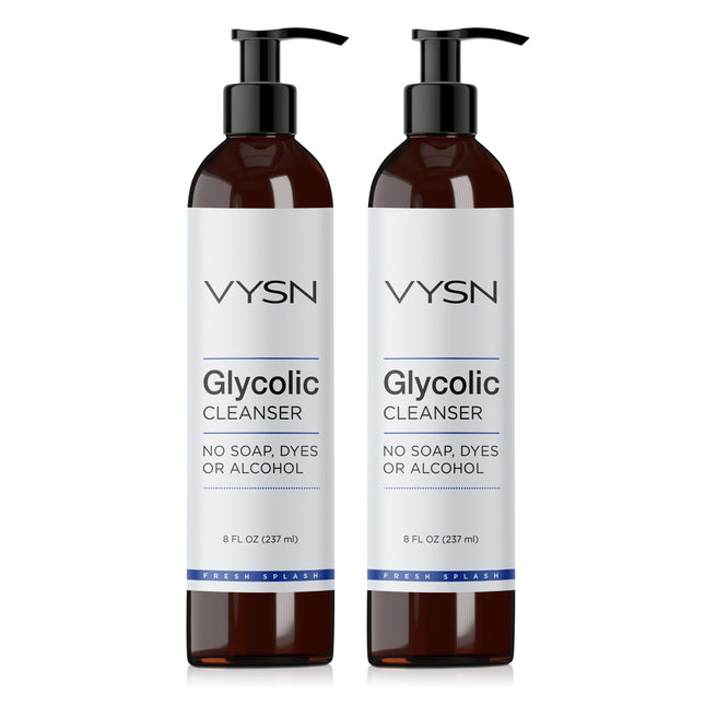 Glycolic Cleanser - No Soap, Dyes, or Alcohol - 2-Pack -  8 oz