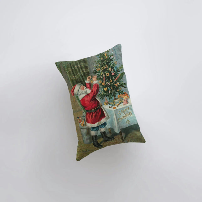 Vintage Santa Claus | 12x18 | Christmas Throw Pillow | Rustic Home Décor | Vintage Christmas Décor | Farmhouse Décor | Room Décor by UniikPillows