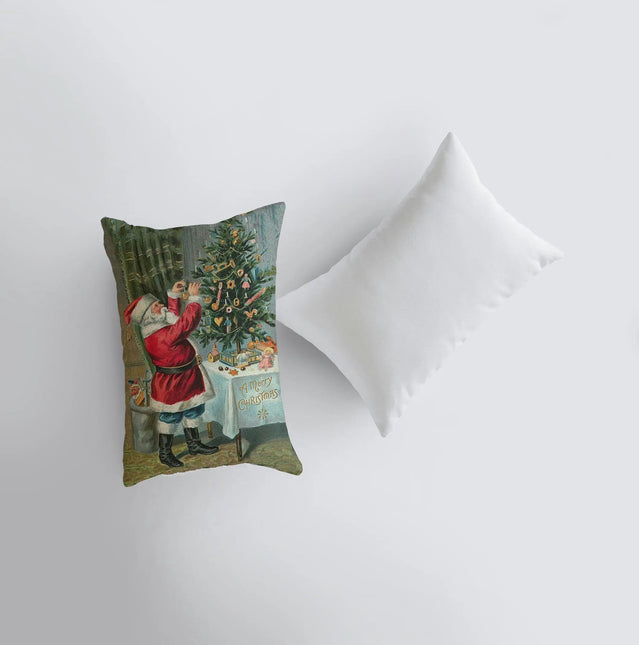 Vintage Santa Claus | 12x18 | Christmas Throw Pillow | Rustic Home Décor | Vintage Christmas Décor | Farmhouse Décor | Room Décor by UniikPillows