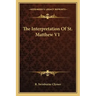 The Interpretation of St. Matthew V1