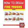 How to Draw Fire Trucks for Kids - Volume 1