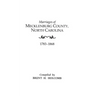 Marriages of Mecklenburg County, North Carolina, 1783-1868