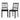 Wood Dining Chair Set of 2 with Rubber Wood Legs-Black