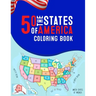 50 The States of America Coloring Book: 50 State Maps, Capitals, Animals, Birds, Flowers, Mottos, Cities, Population, Regions Perfect Easy To Color An
