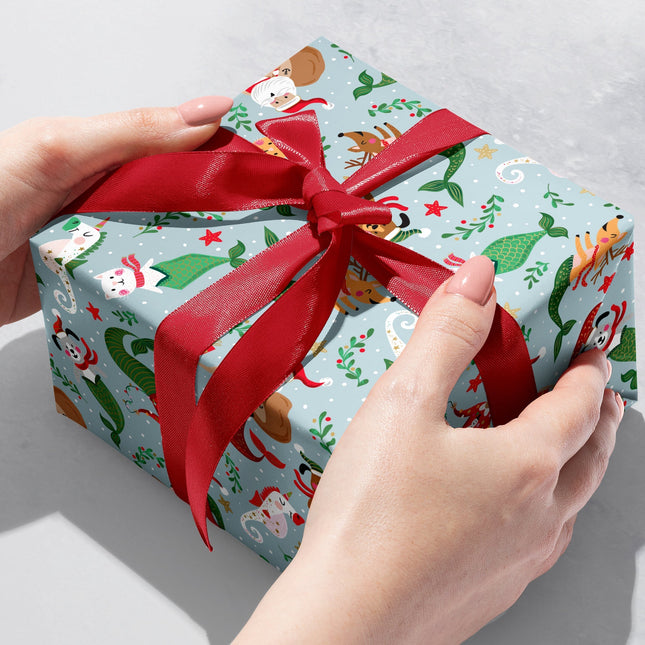 Undersea Holiday Christmas Gift Wrap by Present Paper
