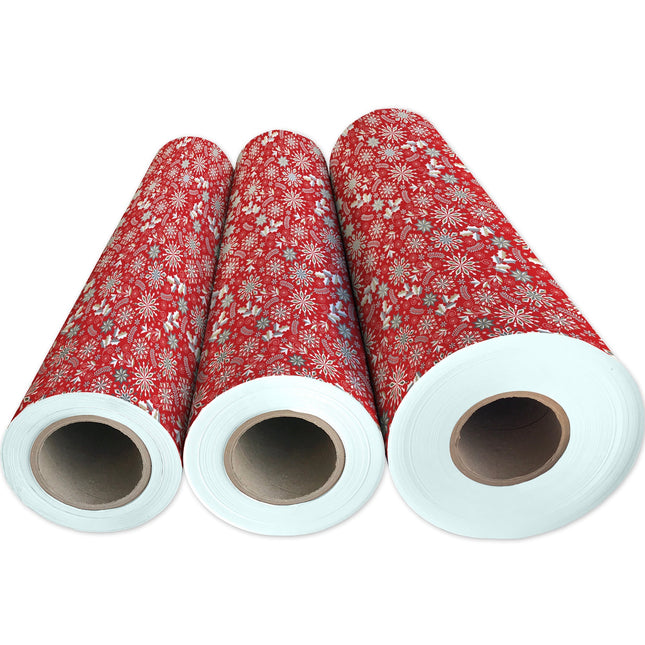 Merriment Red Christmas Gift Wrap by Present Paper