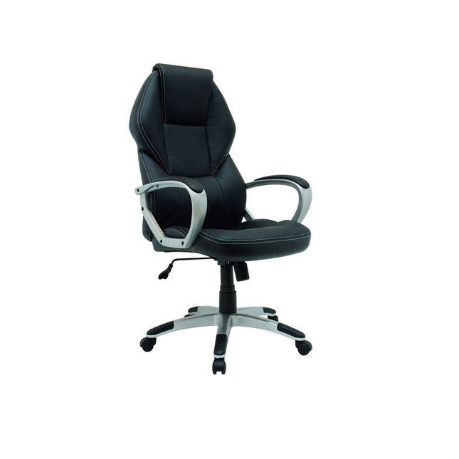Xtech Office Chair Montpellier Executive with Arm Rests - Wheels with Chrome Base & Foot Rest Height Adjustment High Quality Black by Level Up Desks