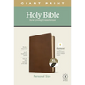 NLT Personal Size Giant Print Bible, Filament Enabled Edition (Red Letter, Leatherlike, Rustic Brown, Indexed)