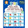 Sight Word Kindergarten and First Grade Colorful Picture Flash Cards English Spanish: Learning to read basic vocabulary card games. Improve reading co