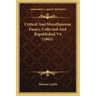 Critical and Miscellaneous Essays, Collected and Republished V4 (1865)