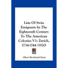 Lists of Swiss Emigrants in the Eighteenth Century to the American Colonies V1: Zurich, 1734-1744 (1920)