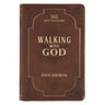Walking with God Devotional - Brown Faux Leather Daily Devotional for Men & Women 365 Daily Devotions
