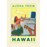 Vintage Lined Notebook Aloha from Hawaii, Hawaiian Girls Greeting Cruise Ship