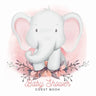 Our Little Peanut: A Watercolor Elephant Themed Square Hardcover Square Hardcover Baby Shower Guest Book with Sign-In Pages, Wishes for Baby, Gift Log