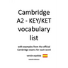 Cambridge A2 - KEY/KET vocabulary list (versión española)