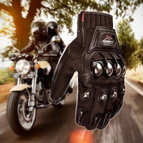 Madbike Motorcycle Gloves w/ Steel Alloy Nubs, Premium PU leather by BikerLid