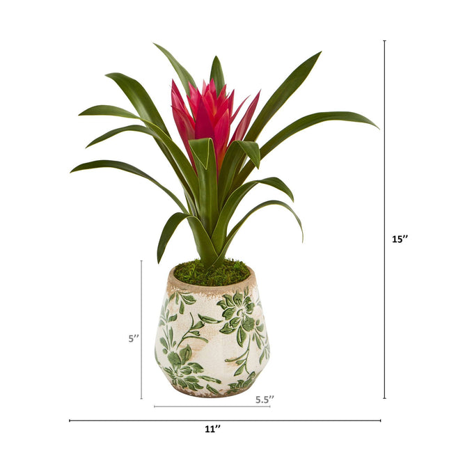 15” Ginger Artificial Plant in Floral Vase by Nearly Natural