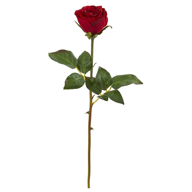 20” Rose Artificial Bud Flower (Set of 6) by Nearly Natural