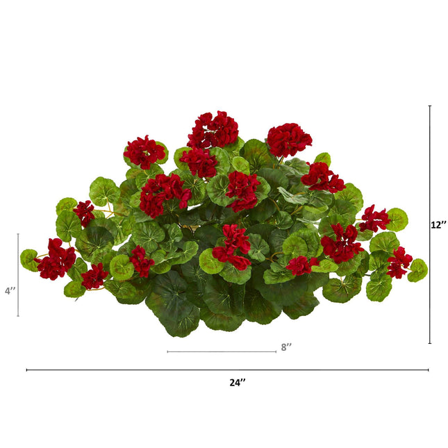 24” Geranium Artificial Ledge Plant by Nearly Natural