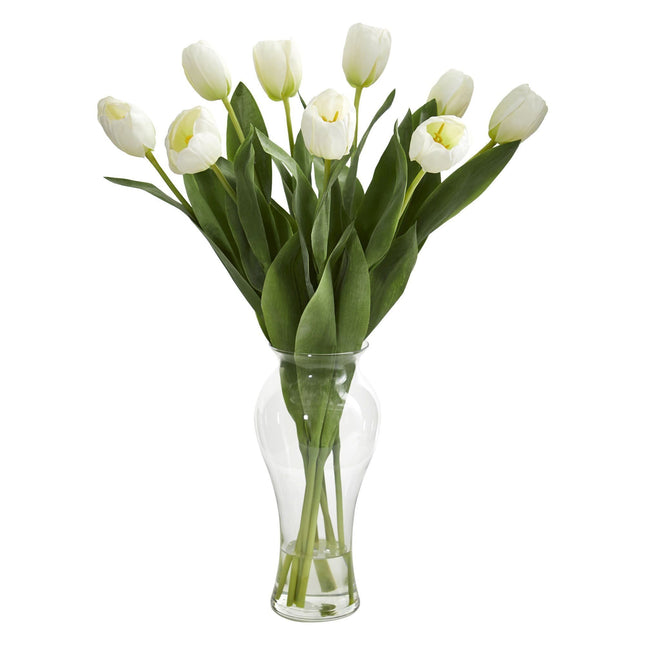 24” Tulips w/Vase by Nearly Natural