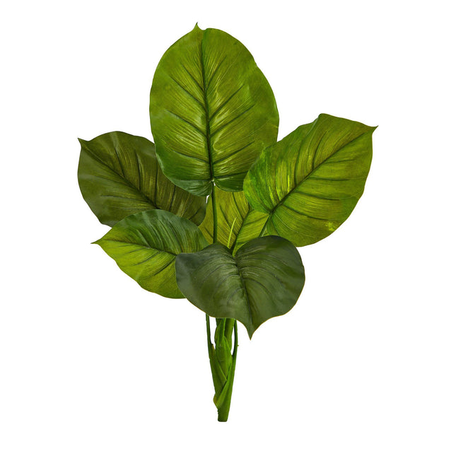 27” Large Philodendron Leaf Artificial Bush Plant (Set of 4) by Nearly Natural