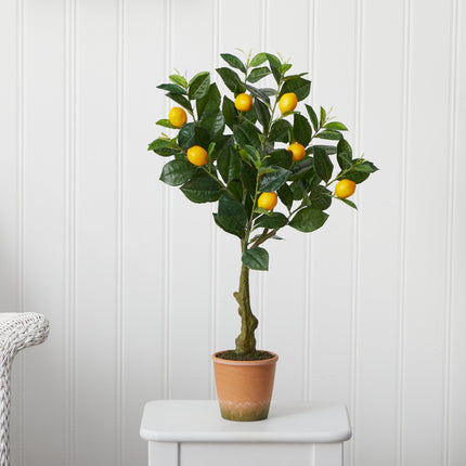 28” Lemon Artificial Tree in Decorative Planter by Nearly Natural