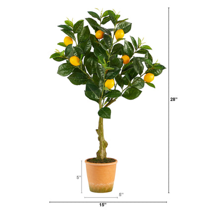 28” Lemon Artificial Tree in Decorative Planter by Nearly Natural