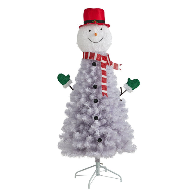 5’ Snowman Artificial Christmas Tree with 408 Bendable Branches by Nearly Natural