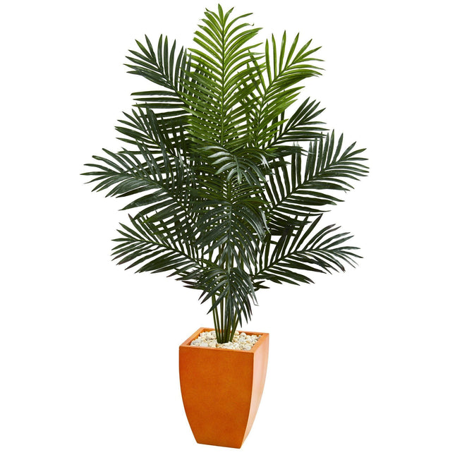 5.5’ Paradise Artificial Palm Tree in Orange Planter by Nearly Natural