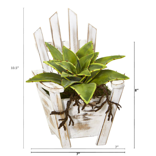 8” Sansevieria Artificial Plant with Roots in Chair Planter by Nearly Natural
