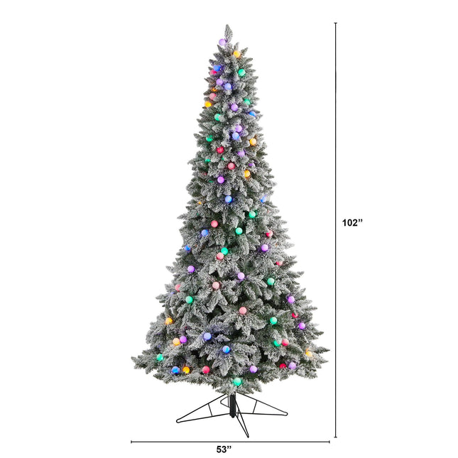 8.5' Flocked British Columbia Mountain Fir Artificial Christmas Tree by Nearly Natural
