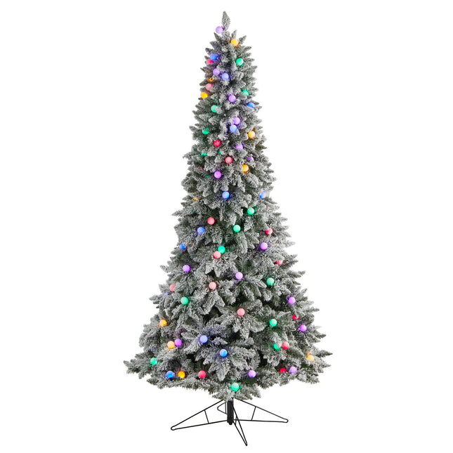 8.5' Flocked British Columbia Mountain Fir Artificial Christmas Tree by Nearly Natural