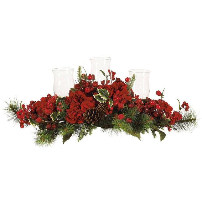 Hydrangea Holiday Candelabrum by Nearly Natural