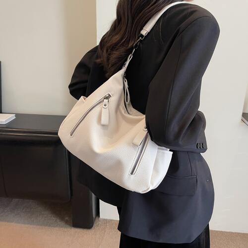 Zipper PU Leather Shoulder Bag by Coco Charli