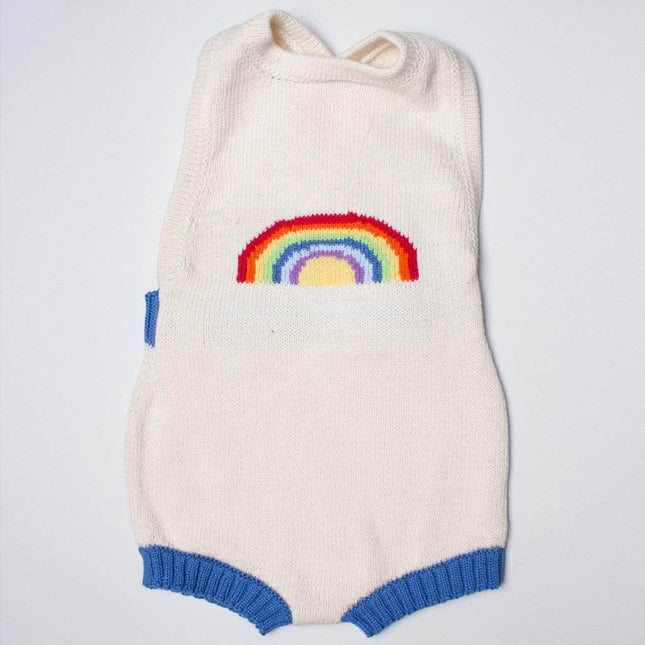 Organic Baby Romper, Sleeveless Knit - Rainbow by Estella